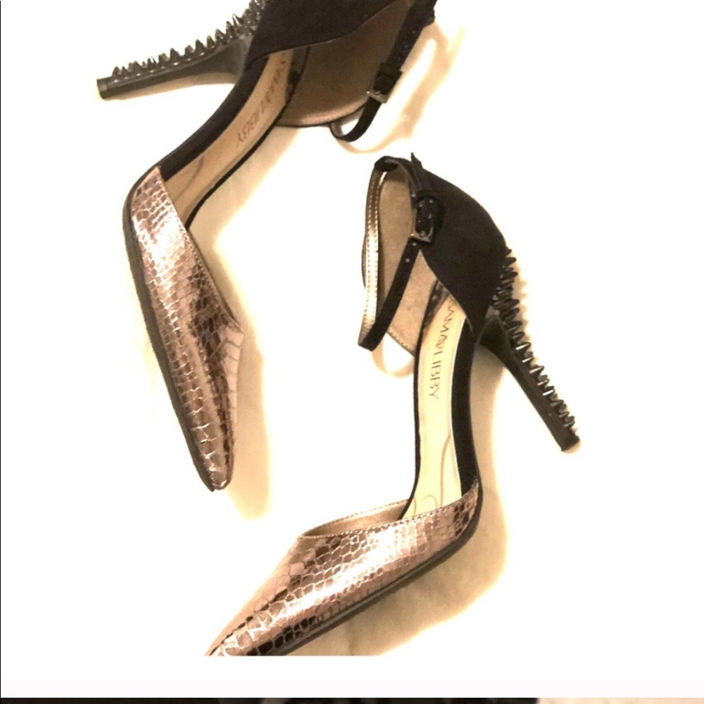 Metallic studded heels
